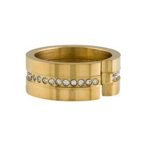 Vita Fede Cassio Pavé Ring Set, 24K Gold Plated, Size 5.5–7 NWT
